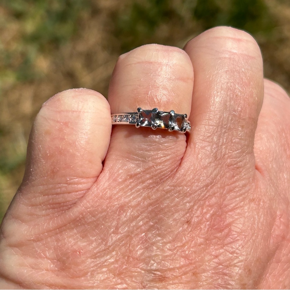 Camille Lucie - Silver Smoky Blue Topaz Ring